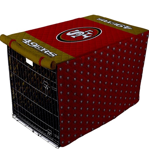 Pegasus Sports NFL San Francisco 49ers Pet Crate Cover, Red, 30×48 - Picture 3 of 4